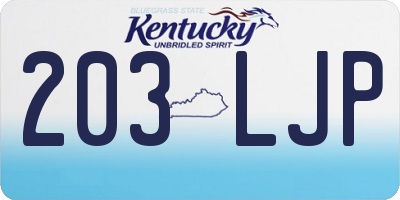KY license plate 203LJP