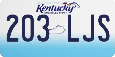 KY license plate 203LJS