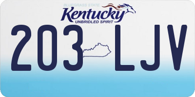 KY license plate 203LJV