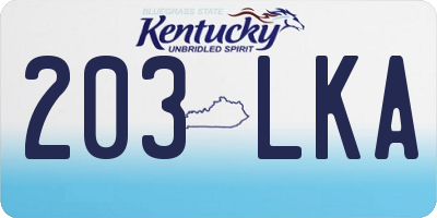 KY license plate 203LKA