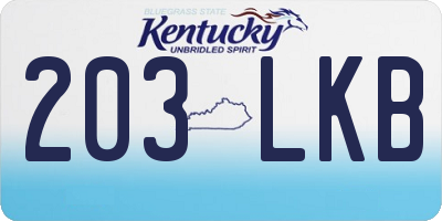 KY license plate 203LKB