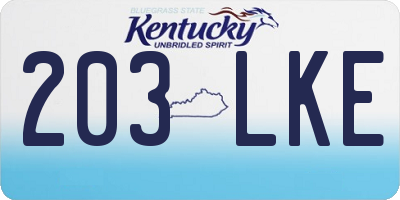 KY license plate 203LKE