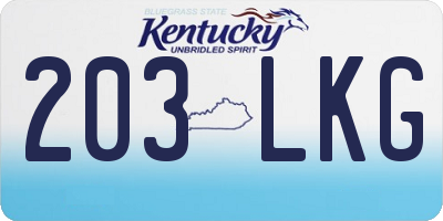 KY license plate 203LKG