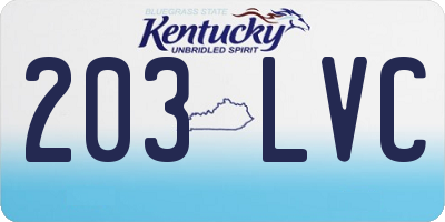 KY license plate 203LVC