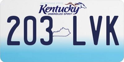 KY license plate 203LVK