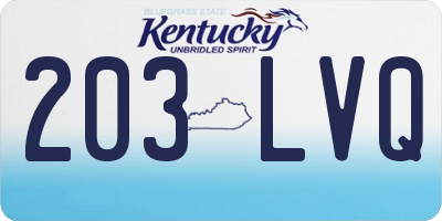 KY license plate 203LVQ