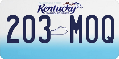 KY license plate 203MOQ