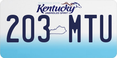 KY license plate 203MTU