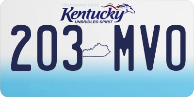 KY license plate 203MVO