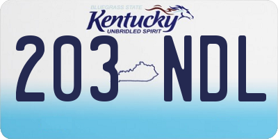 KY license plate 203NDL