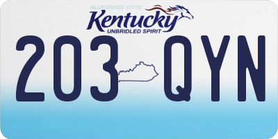 KY license plate 203QYN