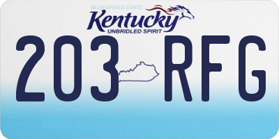 KY license plate 203RFG