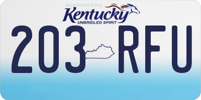 KY license plate 203RFU