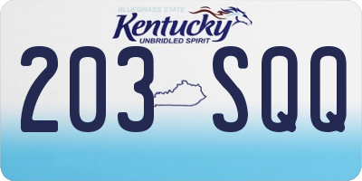 KY license plate 203SQQ