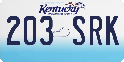 KY license plate 203SRK