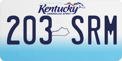 KY license plate 203SRM