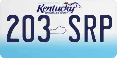 KY license plate 203SRP