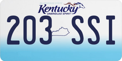 KY license plate 203SSI