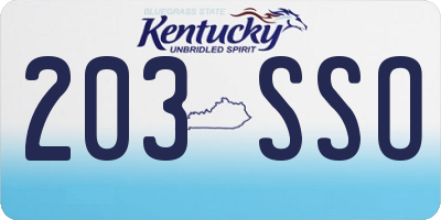KY license plate 203SSO