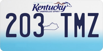 KY license plate 203TMZ