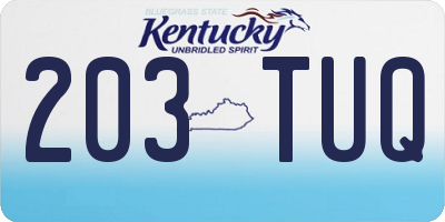 KY license plate 203TUQ