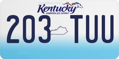 KY license plate 203TUU