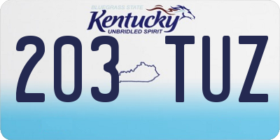 KY license plate 203TUZ