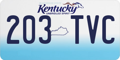 KY license plate 203TVC