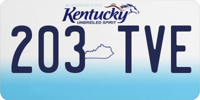 KY license plate 203TVE