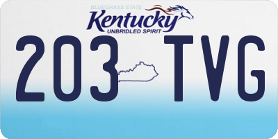 KY license plate 203TVG