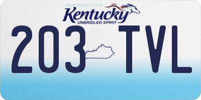 KY license plate 203TVL