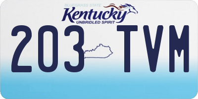KY license plate 203TVM
