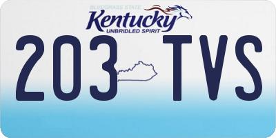 KY license plate 203TVS