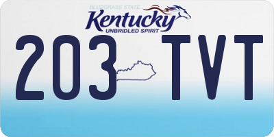 KY license plate 203TVT