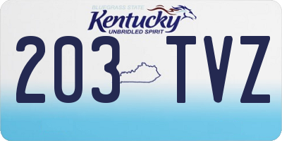 KY license plate 203TVZ