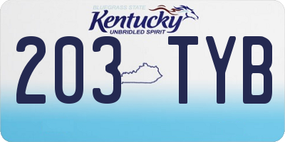 KY license plate 203TYB