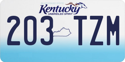 KY license plate 203TZM
