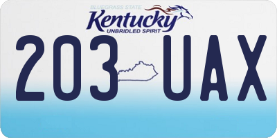 KY license plate 203UAX