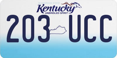 KY license plate 203UCC