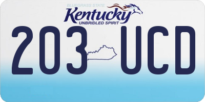 KY license plate 203UCD