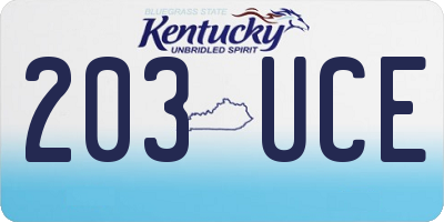 KY license plate 203UCE