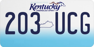KY license plate 203UCG