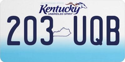 KY license plate 203UQB