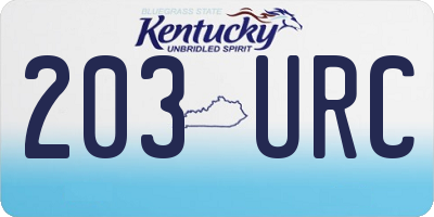 KY license plate 203URC