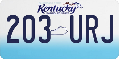 KY license plate 203URJ