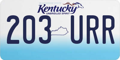 KY license plate 203URR