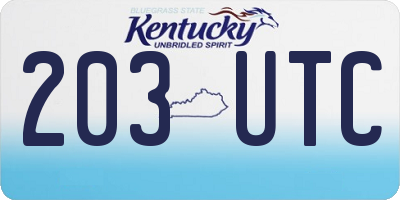 KY license plate 203UTC