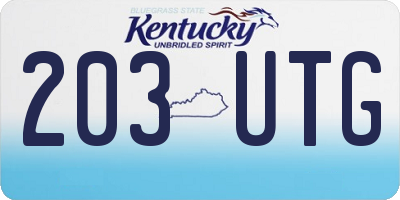 KY license plate 203UTG