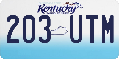 KY license plate 203UTM