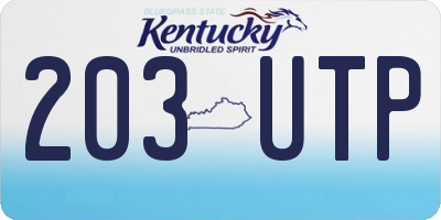 KY license plate 203UTP